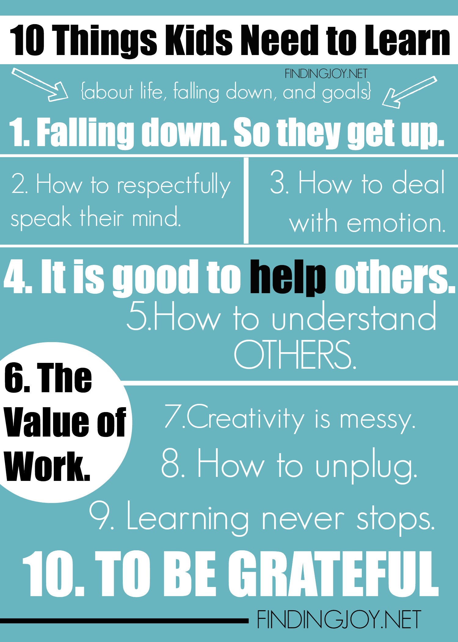 10 Things Kids Need to Learn - Finding Joy